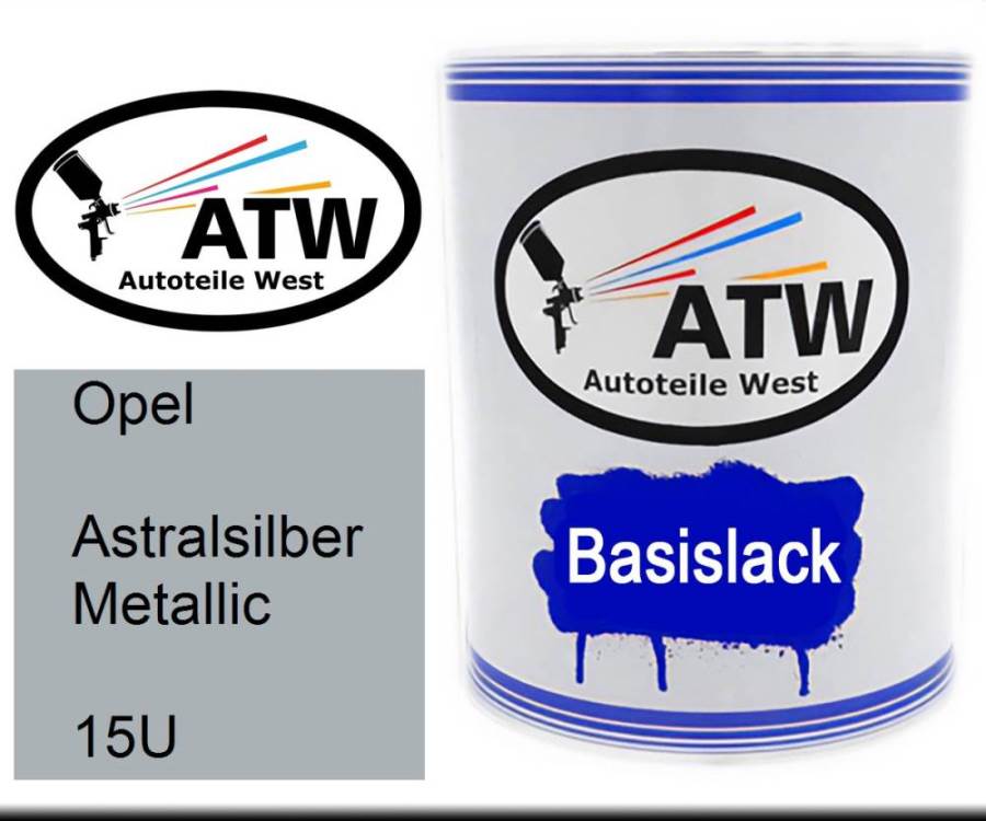 Opel, Astralsilber Metallic, 15U: 1L Lackdose, von ATW Autoteile West.